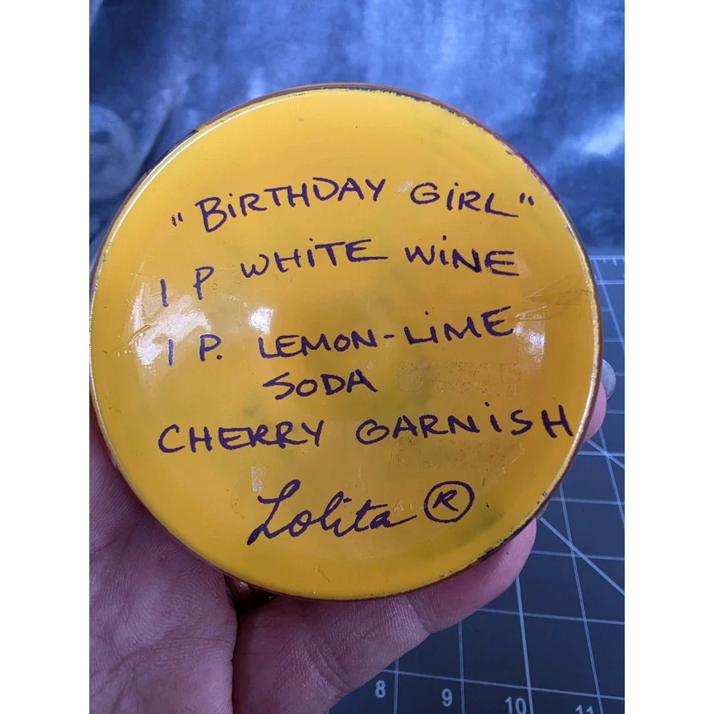 Lolita Love My Wine Birthday Girl Hand Painted Wine Glass with Recipe NWT 9in
